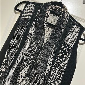 Black and White Patterned Vest